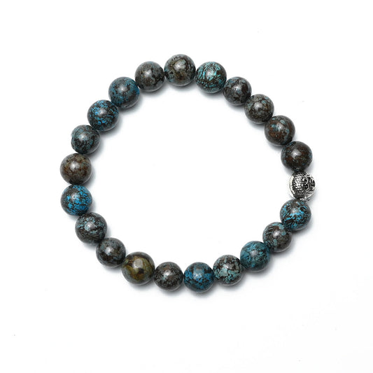 Natural Chrysocolla  Bracelet, Gemstone Bracelet 8mm Beads