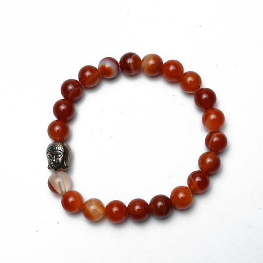 Natural Carnelian  Bracelet, Gemstone Bracelet 8mm Beads