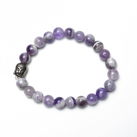 Natural Cheavian Amethyst Bracelet, Gemstone Bracelet 8mm Beads