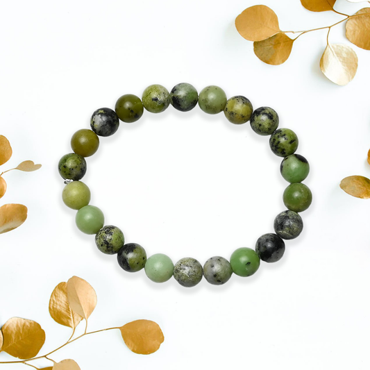 Natural Chrysoprase Bracelet, Gemstone Bracelet 8mm Beads