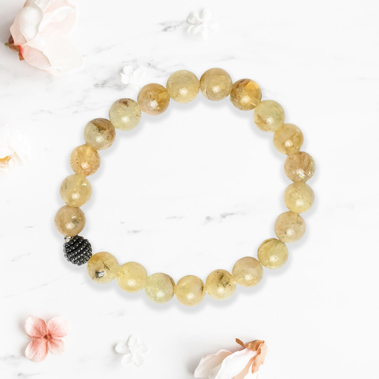 Natural Citrine  Bracelet, Gemstone Bracelet 8mm Beads