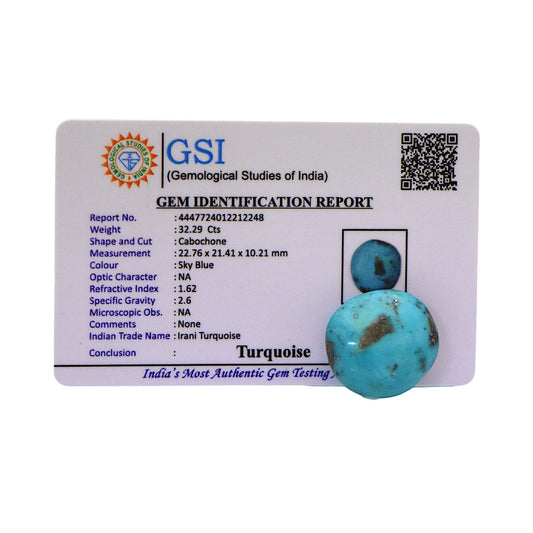 Irani Turquoise - 32.29 Carat / AAA-Quality