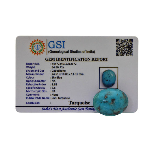 Irani Turquoise - 34.86 Carat / AAA-Quality