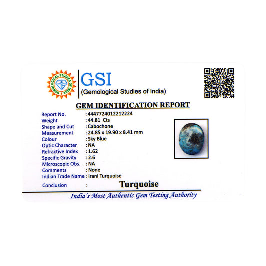 Irani Turquoise - 44.81 Carat / AA-Quality