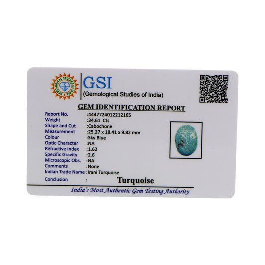 Irani Turquoise - 34.61 Carat / AA-Quality