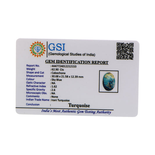 Irani Turquoise - 62.90 Carat / AA-Quality