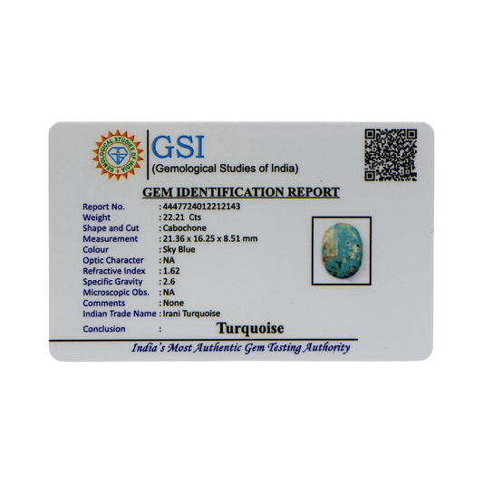 Irani Turquoise - 22.21 Carat / AA-Quality