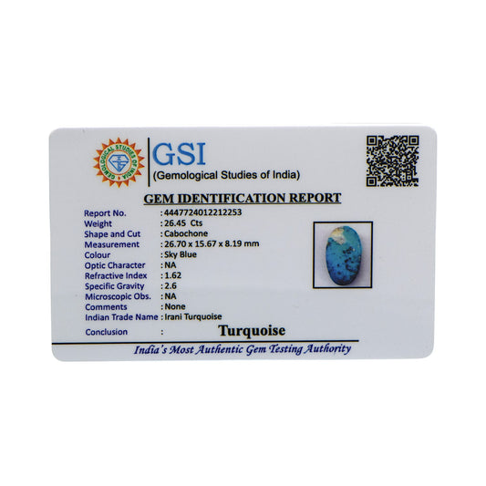 Irani Turquoise - 26.45 Carat / Super-Quality