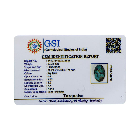 Irani Turquoise - 83.32 Carat / Super-Quality