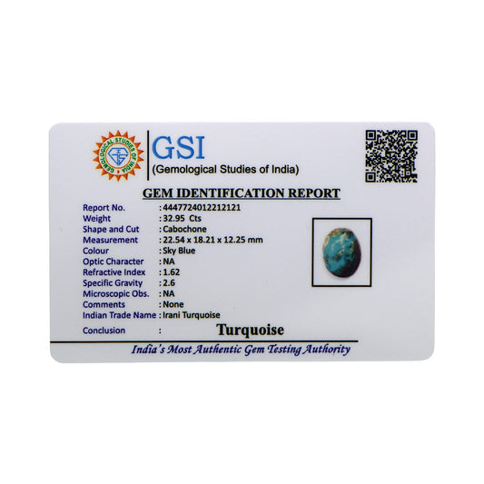 Irani Turquoise - 32.95 Carat / Super-Quality