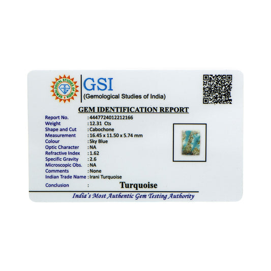 Irani Turquoise - 12.31 Carat / Super-Quality