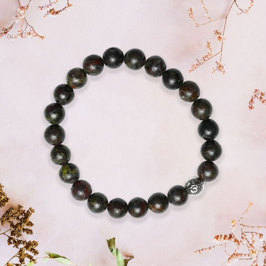 Natural Dragon Blood Stone  Bracelet, Gemstone Bracelet 8mm Beads