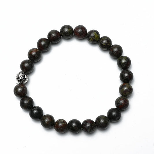 Natural Dragon Blood Stone  Bracelet, Gemstone Bracelet 8mm Beads