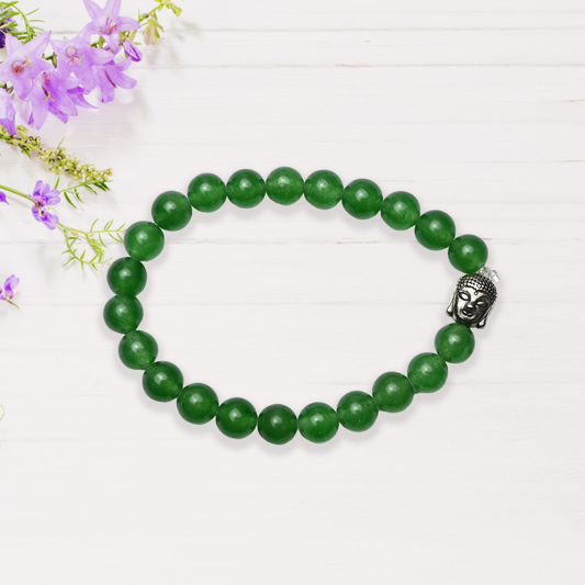 Natural Green Jade  Bracelet, Gemstone Bracelet 8mm Beads