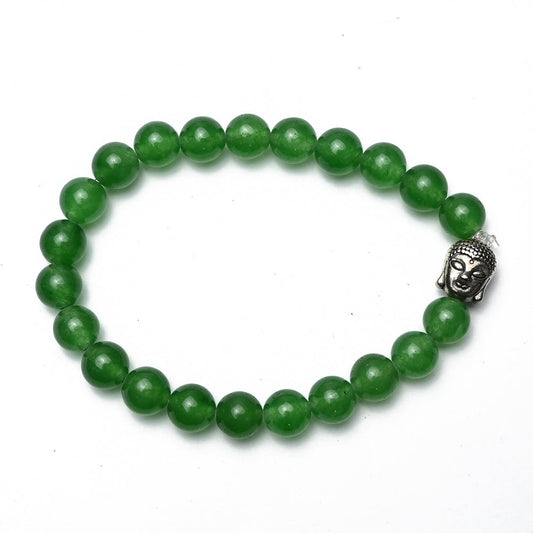 Natural Green Jade  Bracelet, Gemstone Bracelet 8mm Beads