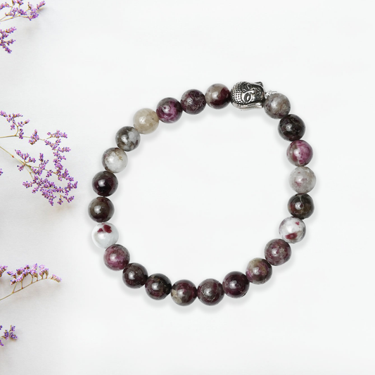 Natural Garnet  Bracelet, Gemstone Bracelet 8mm Beads