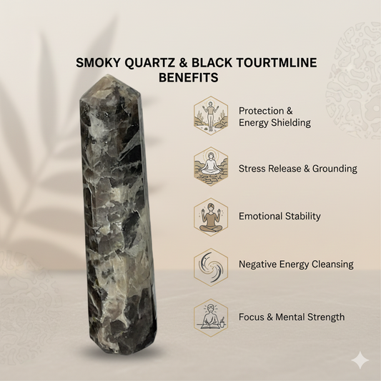 Smoky Quartz with Black Tourmaline pencil