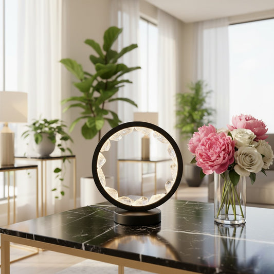 Clear Quartz Crystal LED Lamp