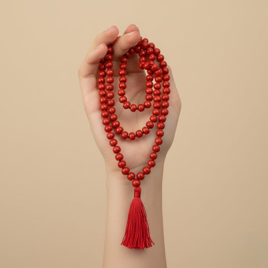Coral (Moonga) Mala (108 beads) 10 mm