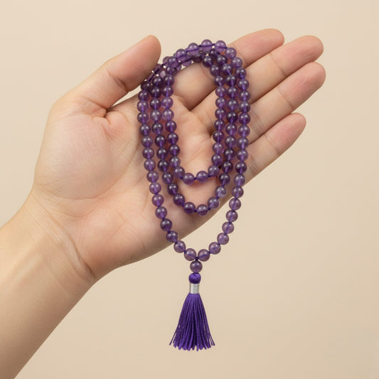 Amethyst (L) Mala (108 beads) 8 mm