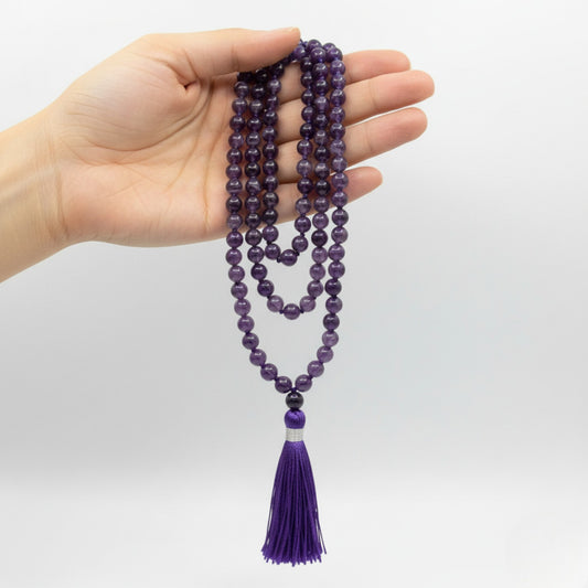 Amethyst Mala (108 beads) 8 mm