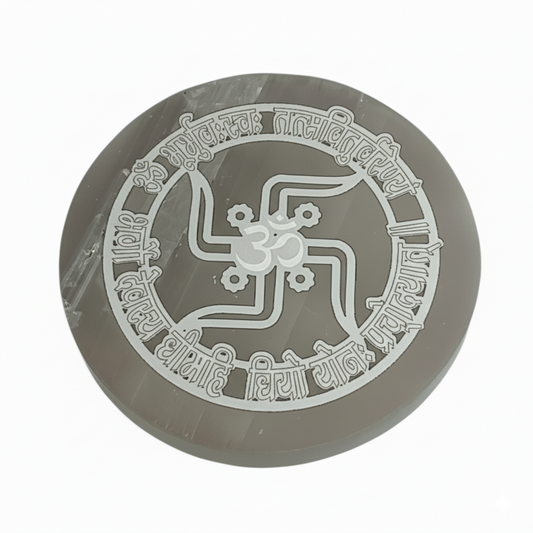 Selenite Round Charging Plate