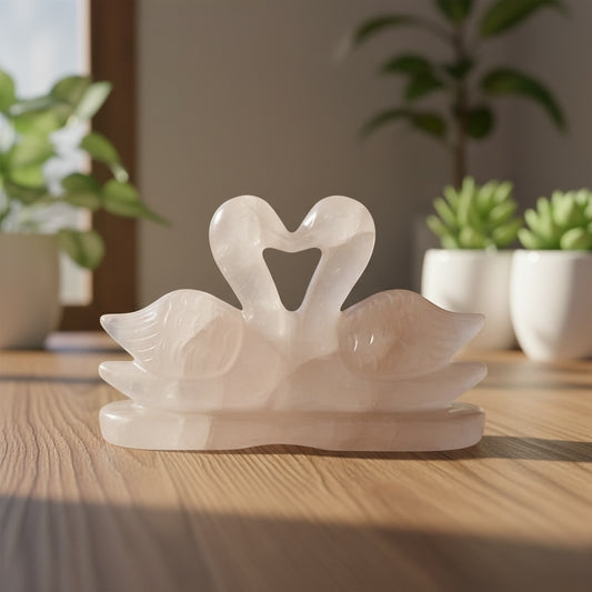 Rose Quartz Mandarin Ducks