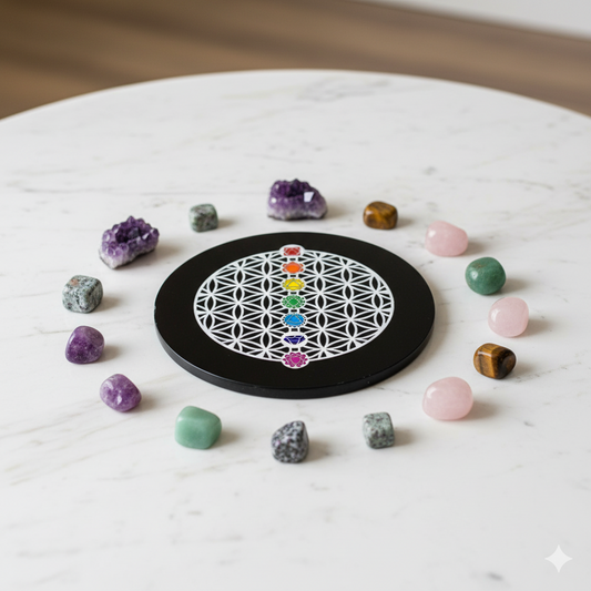 Black Agate Crystal Charging Plate