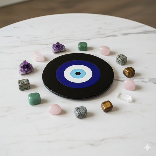 Black Agate Crystal Charging Plate