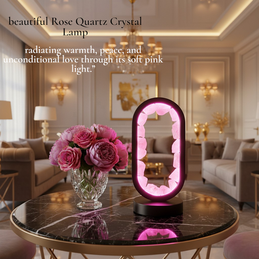Rose Quartz Crystal LED Lamp