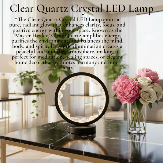 Clear Quartz Crystal LED Lamp