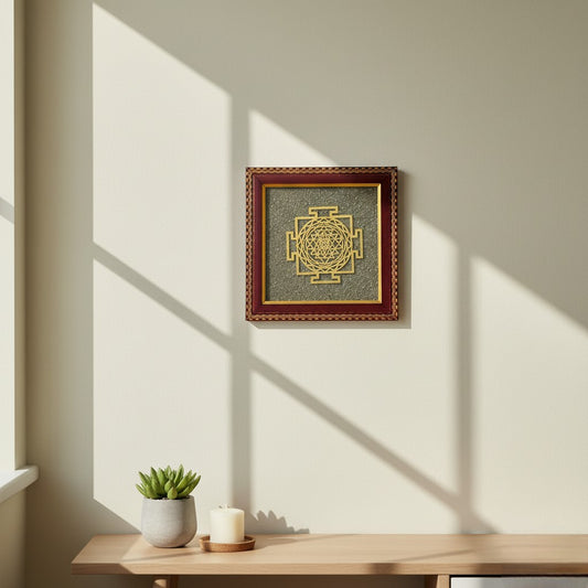 Energized Shri Yantra Pyrite Frame
