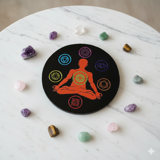 Black Agate Crystal Charging Plate
