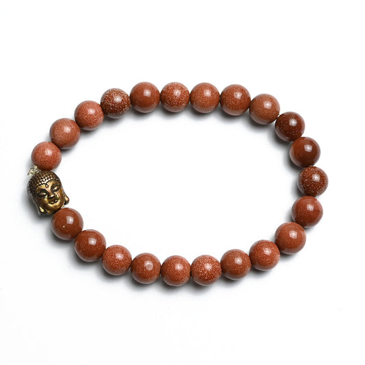 Natural Goldstone Bracelet, Gemstone Bracelet 8mm Beads