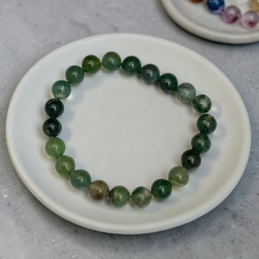 Green moss agate bracelet