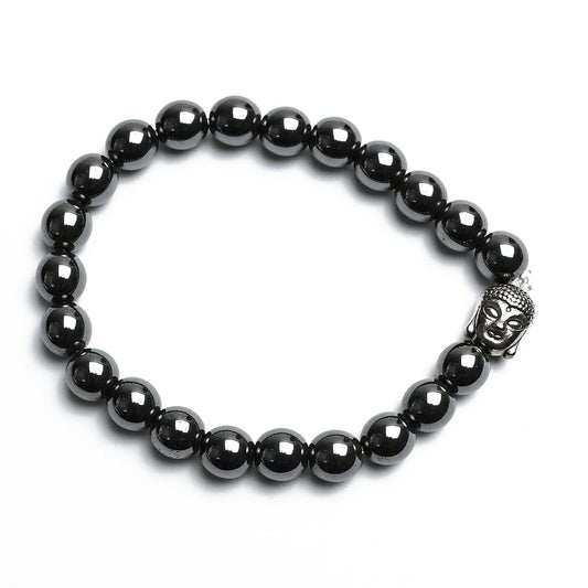 Natural Hematite  Bracelet, Gemstone Bracelet 8mm Beads