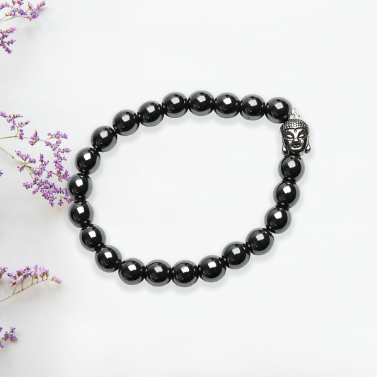 Natural Hematite  Bracelet, Gemstone Bracelet 8mm Beads