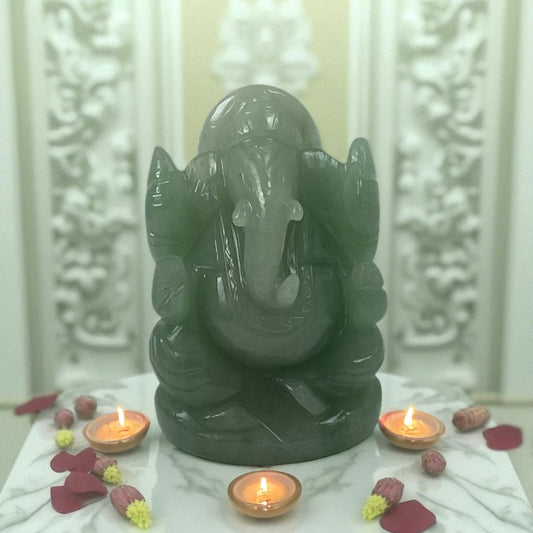 Natural Green Aventurine Ganesha Idol