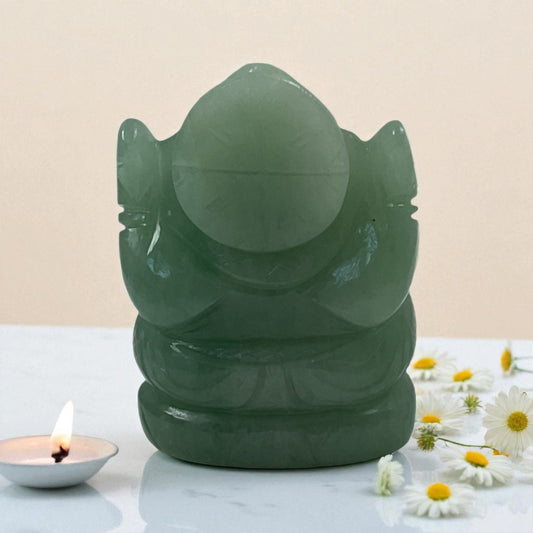 Natural Green Aventurine Ganesha Idol