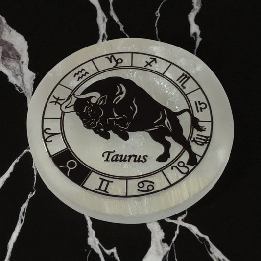 Selenite Round Charging Plate