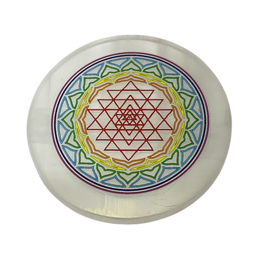 Selenite Round Charging Plate