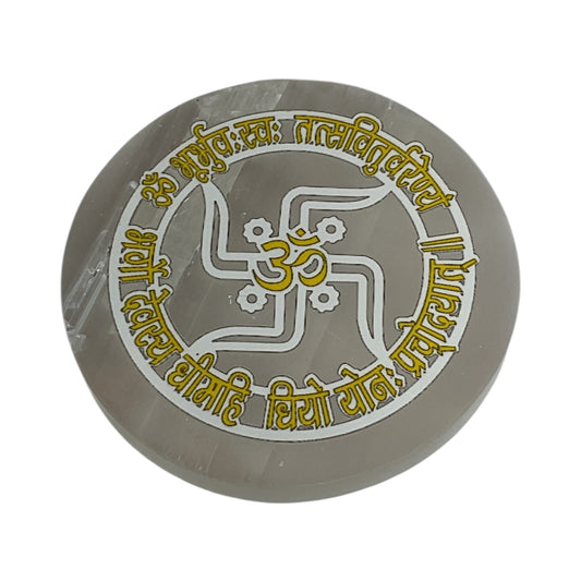 Selenite Round Charging Plate