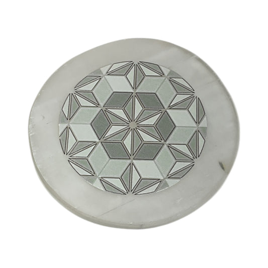 Selenite Round Charging Plate