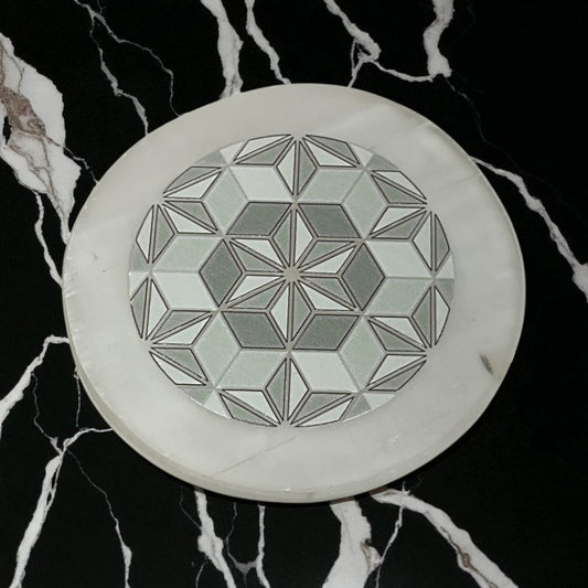 Selenite Round Charging Plate