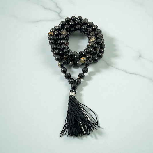 Black Tourmaline Mala (108 beads) 8 mm