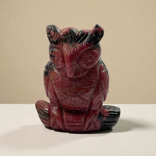 Rhodonite Owl