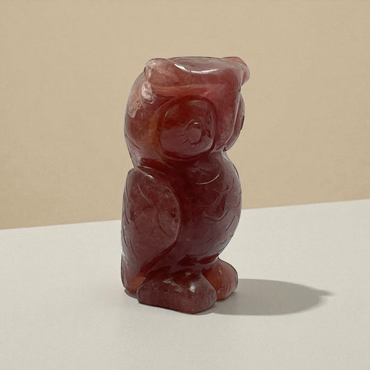Strawberry Quartz Owl
