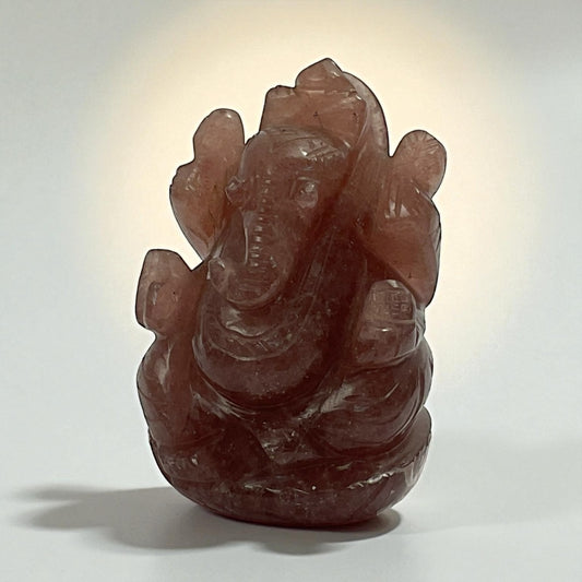 Strawberry Quartz Ganesha