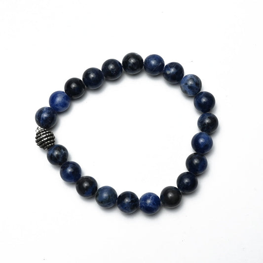 Natural Iolite  Bracelet, Gemstone Bracelet 8mm Beads