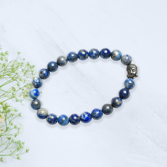 Natural Lapis Lazuli  Bracelet, Gemstone Bracelet 8mm Beads